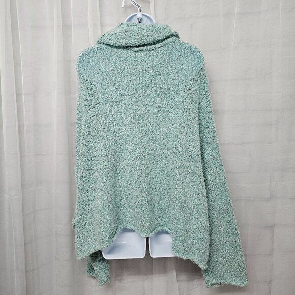 Free People Turtleneck Sweater Blue Boho Oversized L - Picture 3 of 7